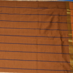 Kanchi Semi  Cotton Silk Blue saree with Jari boarder