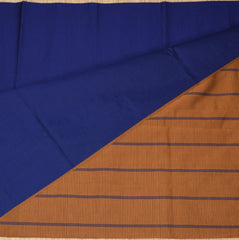 Kanchi Semi  Cotton Silk Blue saree with Jari boarder