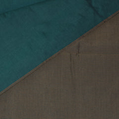 Kanchi Semi Cotton Silk Bottle green saree with jari boarder