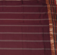 Kanchi Semi Cotton Silk Greyish Brown saree with jari Boarder