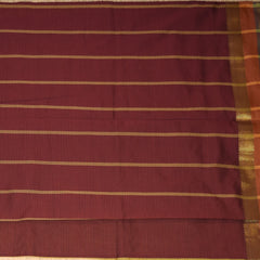 Kanchi Semi Cotton Silk Mustard yellow saree with jari boarder