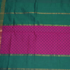 kanchi Semi Cotton Silk Pink saree with jari boarder