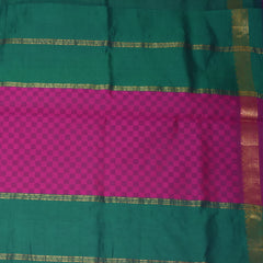 Kanchi Semi Cotton Silk Dark Pink Saree with Jari boarder