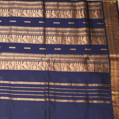 Kanchi pure silk cotton grey saree with jari boarder