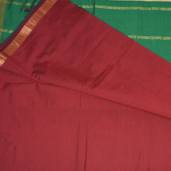 Kanchi Semi Cotton Silk Red saree with jari boarder