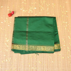 Kanchi Semi Cotton Silk Green saree  with jari boarder