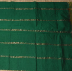 Kanchi Semi Cotton Silk Green saree  with jari boarder