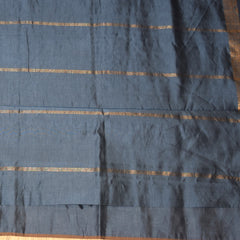 Kanchi Semi Cotton Silk Brownish Grey saree with jari boarder
