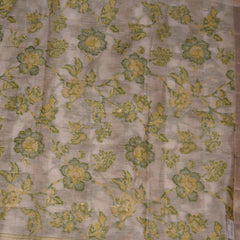 Chanderi Semi Silk Half white saree with thread motifs