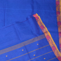 Kanchi cotton Dark blue saree with tread work