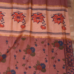 Semi Silk cotton Murve saree with flower motifs