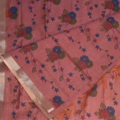 Semi Silk cotton Murve saree with flower motifs