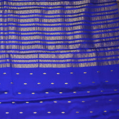Mysore crepe silk ink blue saree with jari boarder