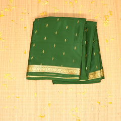 Mysore crepe silk Bottle green saree with jari boarder