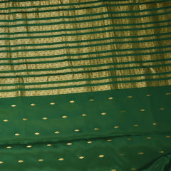 Mysore crepe silk Bottle green saree with jari boarder
