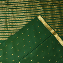 Mysore crepe silk Bottle green saree with jari boarder