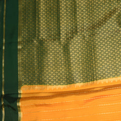 Mysore crepe silk Lemon yellow saree with jari boarder