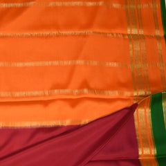 Mysore crepe silk Pink saree with green boarder