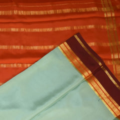 Mysore crepe silk Mint green saree with jari boarder