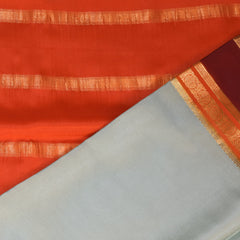 Mysore crepe silk Mint green saree with jari boarder