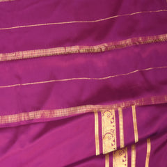 Mysore crepe silk Rani pink saree with jari Boarder