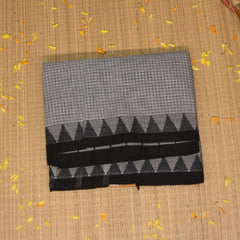 Kanchi Cotton Black and Ash saree with thread boarder