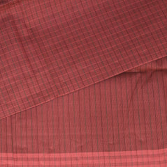 kanchi Cotton Maroon Checks saree with Thread Boarder