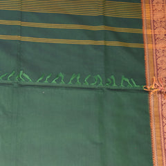 Kanchi Cotton Bottle Green saree with thread boarder