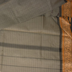 kanchi Cotton Ash saree with thread boarder