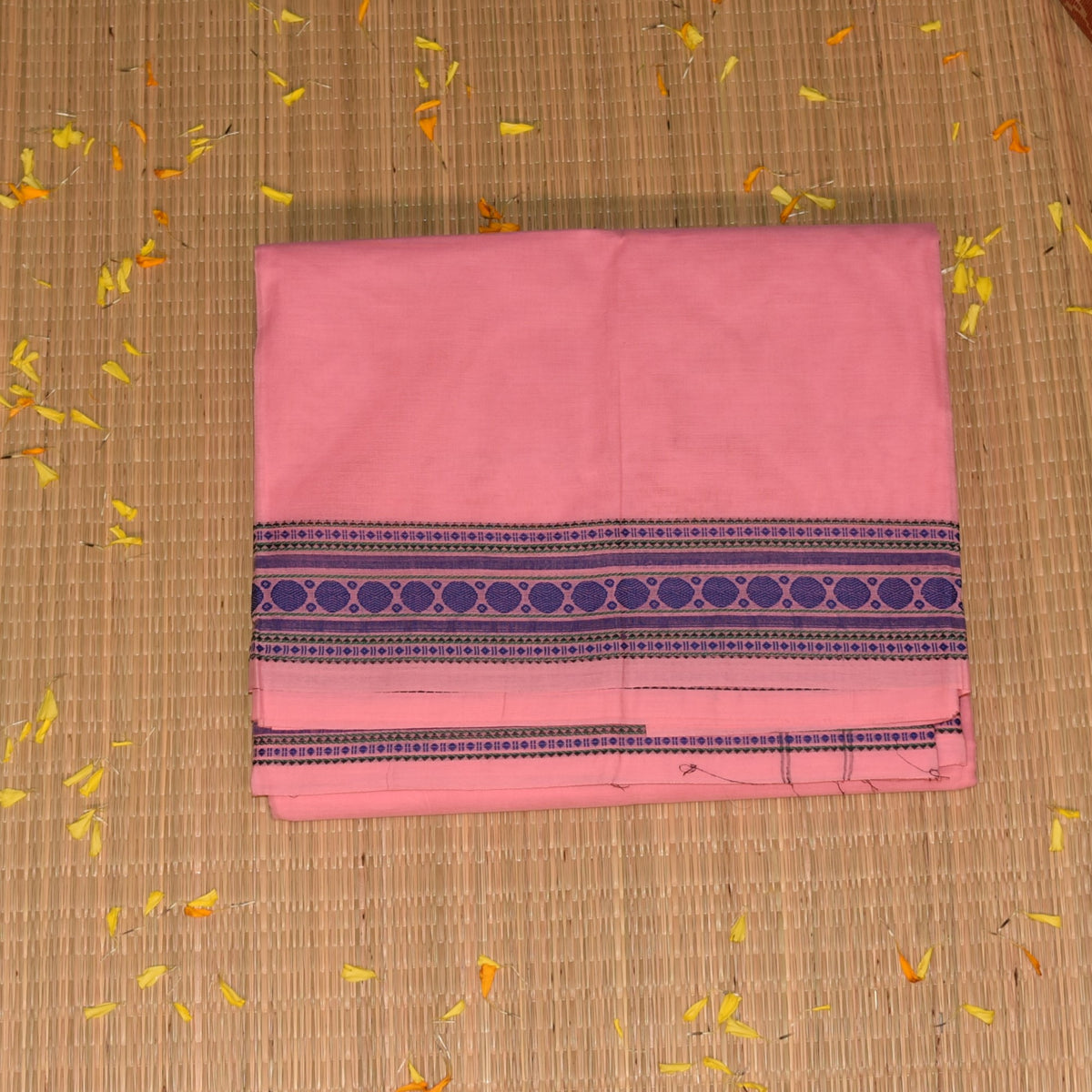 Kanchi cotton Baby Pink saree with thread boarder