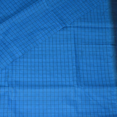 Kanchi Cotton Blue Checks saree with thread boarder