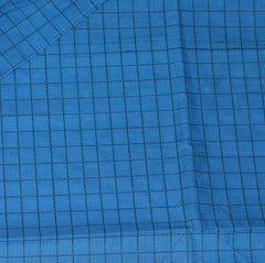 Kanchi Cotton Blue Checks saree with thread boarder