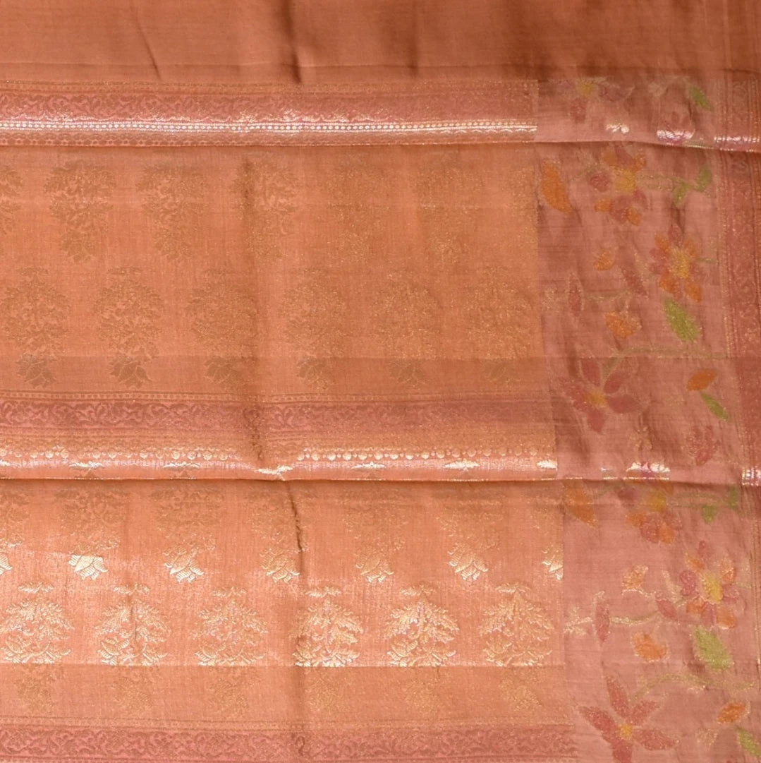 Banarasi Tussur Peach Saree with Blouse