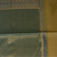 Banarasi kora tissue Olive Green Saree with Blouse