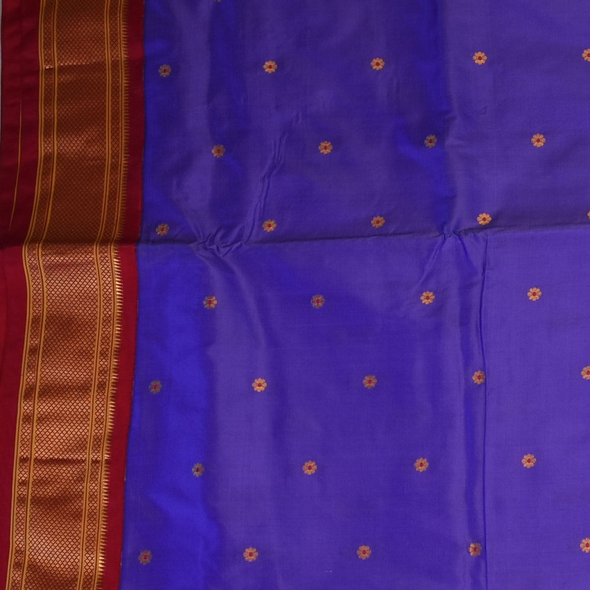 Gadwal paithani pure silk  Royal Indigo Saree with Blouse