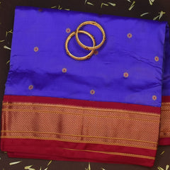 Gadwal paithani pure silk  Royal Indigo Saree with Blouse