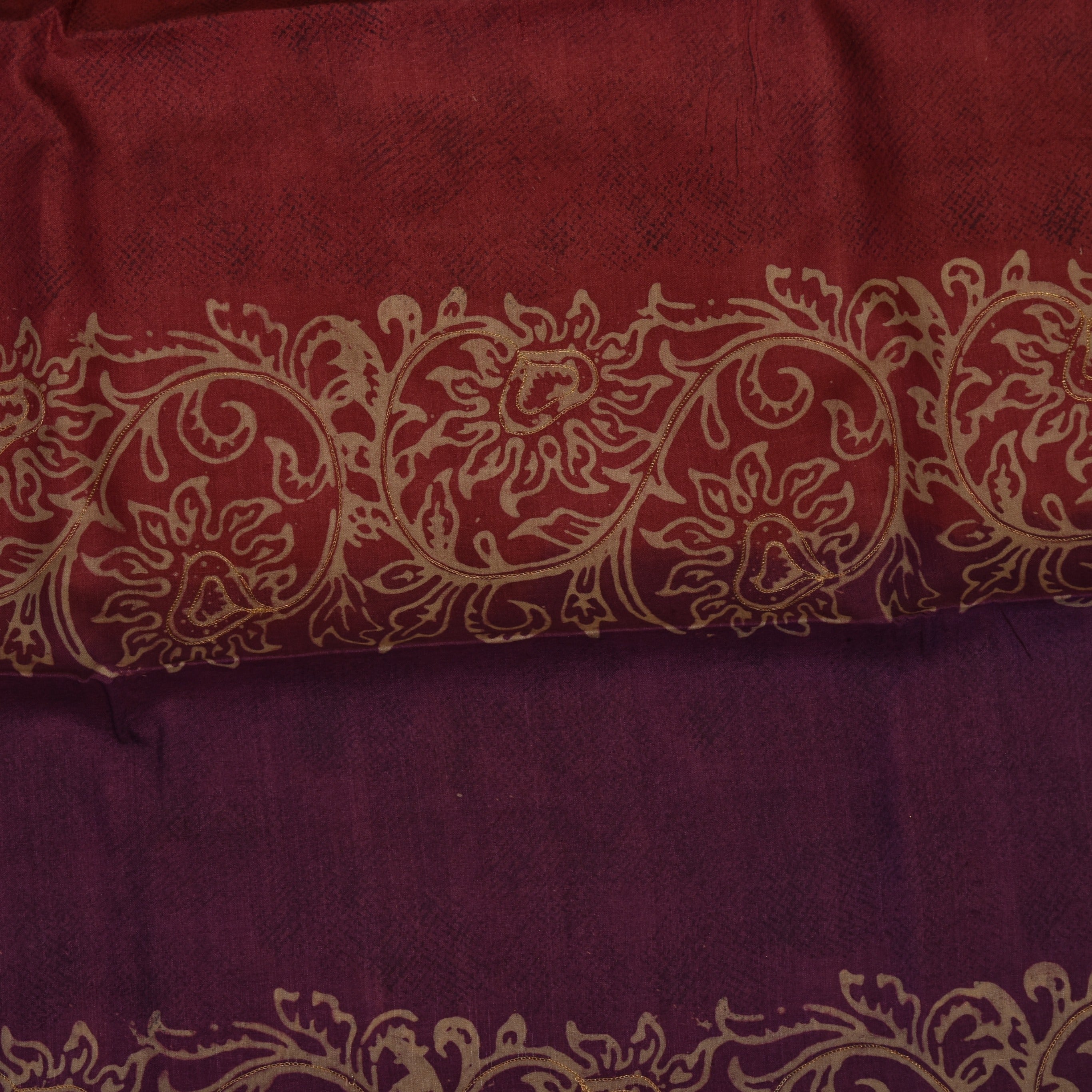 Tussar Silk Berry Red Saree with Blouse