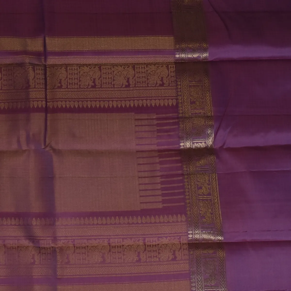 Kanchipuram Silk Coffee Brown Saree with Blouse