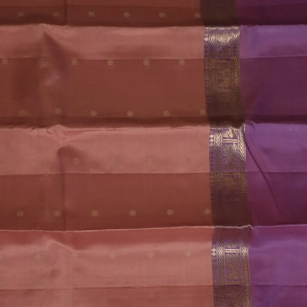 Kanchipuram Silk Coffee Brown Saree with Blouse