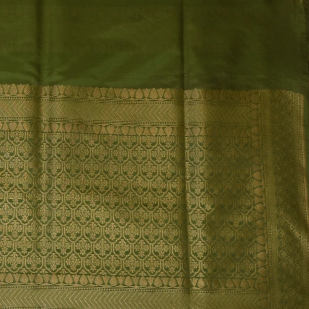 Banarasi Pista Green Jari Boarder with Blouse