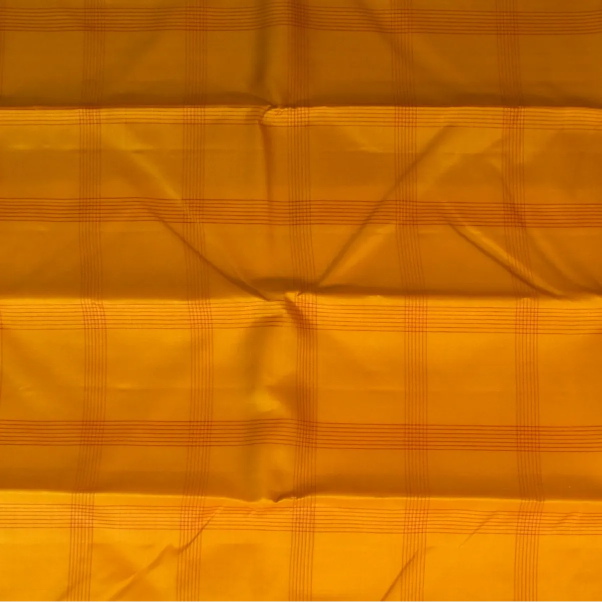 Kanchipuram Silk Bright Mustard Yellow Saree with Blouse