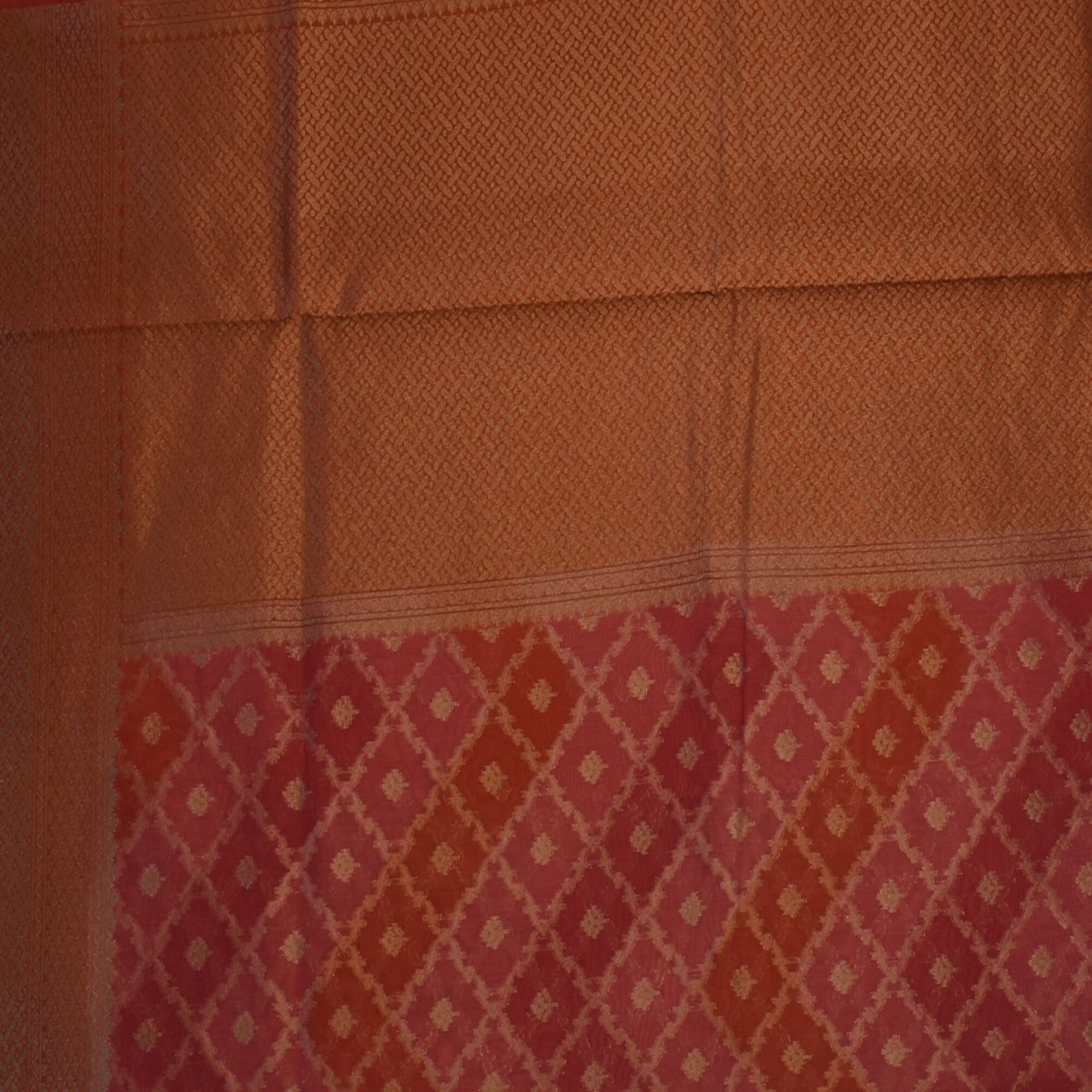 Benarasi cora pink mix saree with jari work boarder