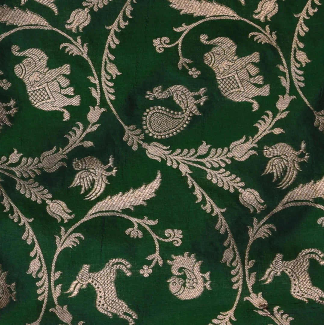 Banarasi Bottle Green Jari Boarder with Blouse