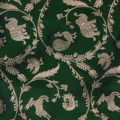 Banarasi Bottle Green Jari Boarder with Blouse