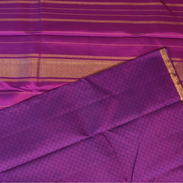 Kanchipuram Silk Deep Magenta Saree with Blouse