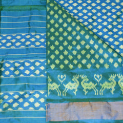 pochampally pure silk light sea green saree with jari boarder