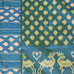 pochampally pure silk light sea green saree with jari boarder