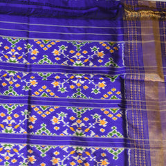 pochampally pure silk royal blue saree with jari boarder