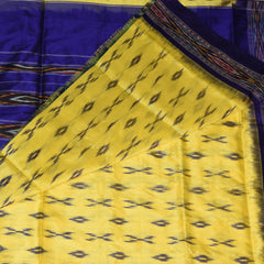 pochampally pure silk yellow saree without blouse