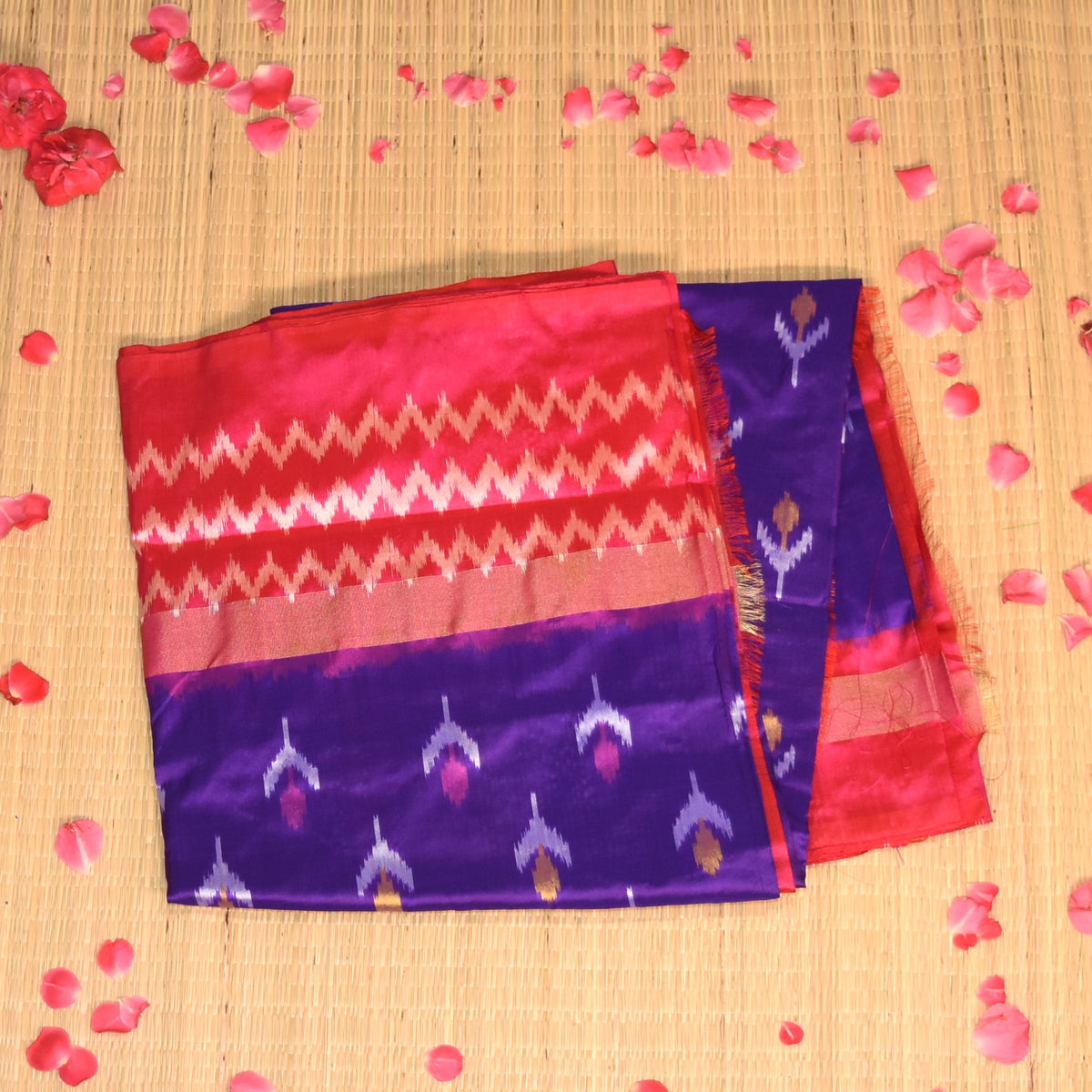 pochampally pure silk purple saree with jari border